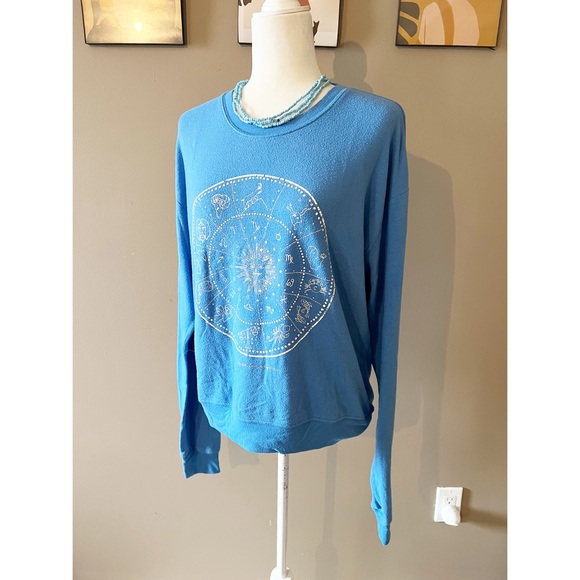 Spiritual Gangster Sweaters - Spiritual Gangster Blue Zodiac Crewneck Sweater